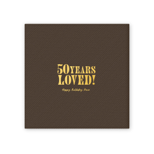 Our Many Years loved napkins are a special way to celebrate a milestone birthday. They feature a simple yet elegant design with a heartfelt message. Perfect for any birthday party, they will add a touch of love and warmth to your celebrations.