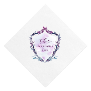 Our personalized White Borderless Full ColorCocktail Napkin with Matte Eggplant Ink Digital Print Colors will look fabulous with your unique touch. Your guests will agree!