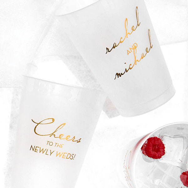 Vintage Modern Newlywed Frosted Cup
