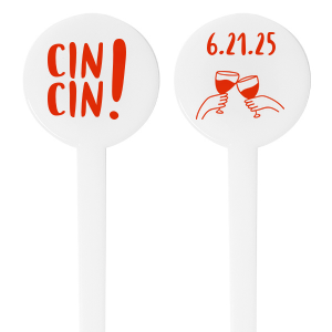The Cin Cin Date Stir Stick adds a fun personalized touch to your event's signature cocktail. Bring a trendy personalized touch to your wedding, birthday, or elevated dinner party by customizing this stir stick with the date of your event. Cheers!