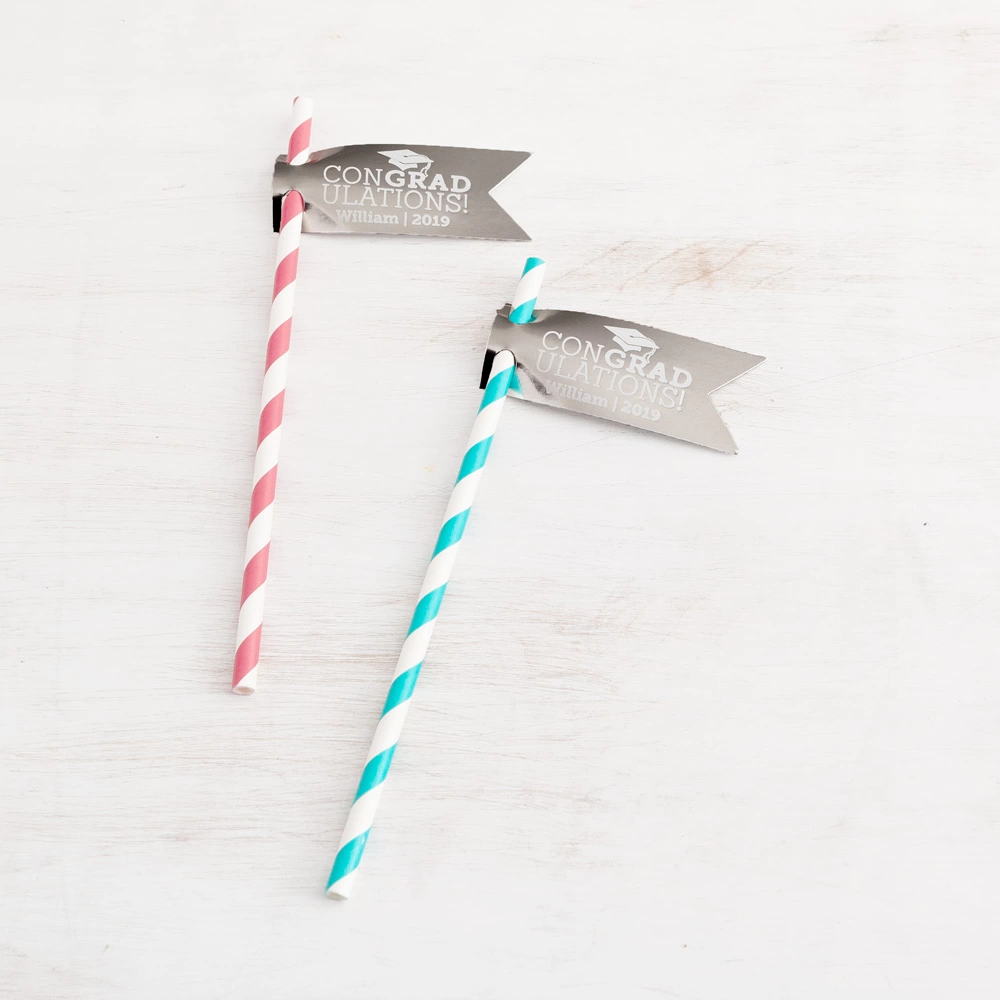 personalized graduation straw tags