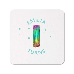 Rainbow Balloon Custom Photo Coaster