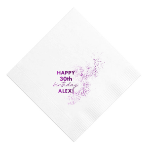 Illuminate your birthday bash with ForYourParty.com's 'Sparkle Birthday Napkin,' foil-printed and sprinkled with stardust graphics. Customize with the age and name of the guest of honor, adding a shimmering, celestial touch to the celebration and making every moment of their special day twinkle.