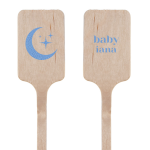 If you are celebrating a baby shower, this custom stir stick is for you! Featuring a moon graphic, this can be personalized with the name of your baby or the date of the event. 
