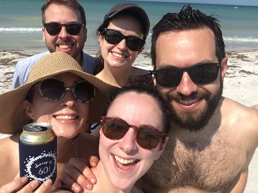 personalized koozie at the beach 