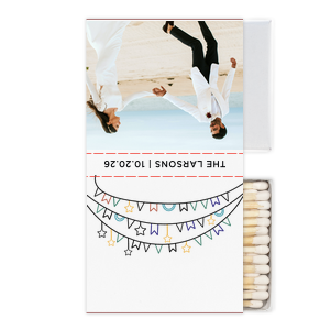 Our personalized White Classic Custom Photo Matchbox with Matte Black Ink Digital Print Colors and Matte Fuchsia Ink Digital Print Colors will add that special attention to detail that cannot be overlooked.