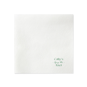 Embrace elegance at the bridal shower with the Modern Knot Tying Bridal Shower Napkin, featuring the bride's name above thegracefully scripted phrase "Tying the Knot." A chic, romantic, and simplistic choice for celebrating a bridal shower.