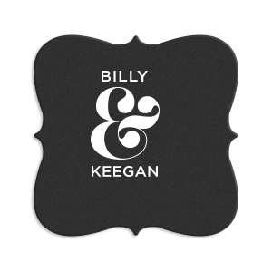 Our custom White Square Coaster with Matte Black Foil can be customized to complement every last detail of your party.