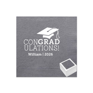 Say Congratulations in a different way, come with a creative idea! The ConGRADulations! Cap Napkin Reception Set will be a gift that you'll be proud of! 