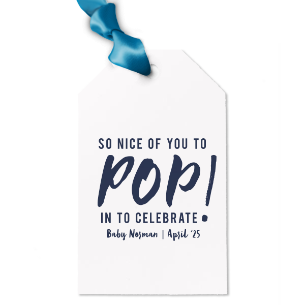 The ever-popular Natural Frost White Luggage Gift Tag with Shiny Poppy Foil will make your guests swoon. Personalize your party's theme today.