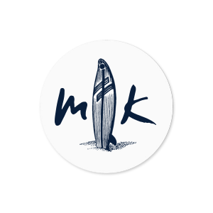 Our personalized White Small Round Label with Matte Navy Ink Label Print Colors has a Surf Board graphic and is good for use in Beach/Nautical, Outdoors themed parties and can't be beat. Showcase your style in every detail of your party's theme!