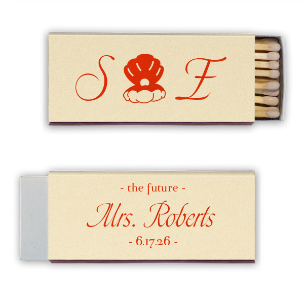 Pearl Oyster Bridal Shower Matchbox