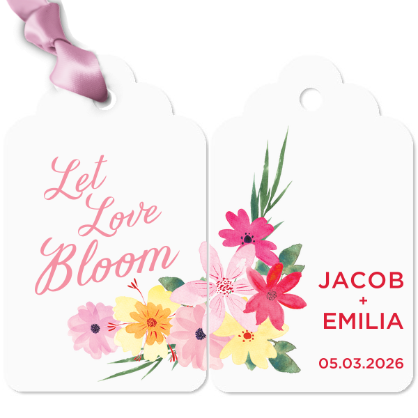 ForYourParty's elegant White Custom Photo Round Arch Tag with Matte Rouge Ink Digital Print Colors and Matte Lipstick Red Ink Digital Print Colors will impress guests like no other. Make this party unforgettable.