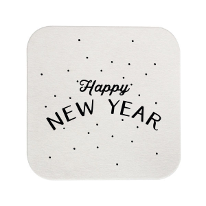 Happy New Year Confetti Retail Square Coaster