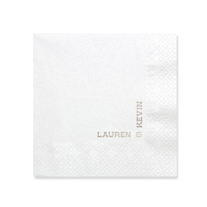 Add a contemporary twist to your wedding with the Right Angle Romance Napkin, where the couple's names intersect to form a chic right angle. This fresh, modern design will be a talking point at your celebration.