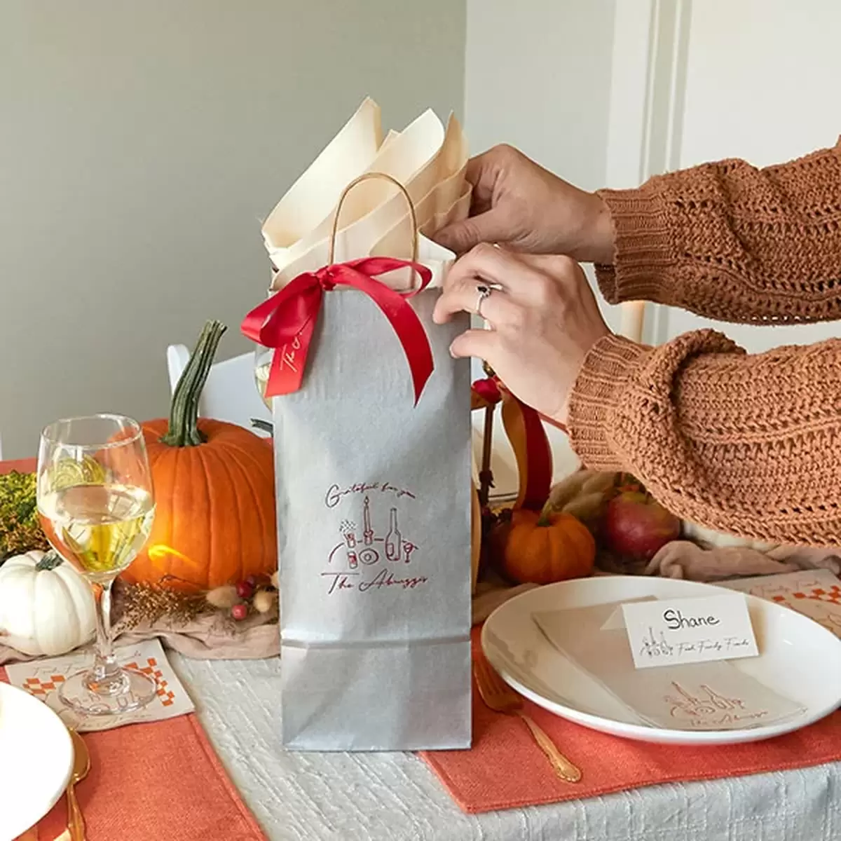 Personalized Thanksgiving gift bag