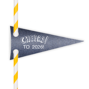 The ever-popular Glitter Black Rectangle Straw Tag with Matte White Foil has a Cheers graphic and is good for use in Words, Drinks, Hearts themed parties and will look fabulous with your unique touch. Your guests will agree!