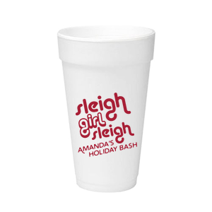Our custom Matte Lipstick Red Ink 16 oz Styrofoam Cup with Matte Lipstick Red Ink Cup Ink Colors has a Sleigh Girl Sleigh graphic and is good for use in Christmas, Words, Holiday themed parties and will give your party the personalized touch every host desires.