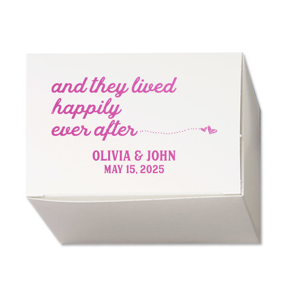 ForYourParty's personalized Satin Fuchsia Cake Box with Satin Fuchsia Foil has a Sketchy Heart Line graphic and is good for use in Frames, Hearts, Wedding themed parties and couldn't be more perfect. It's time to show off your impeccable taste.