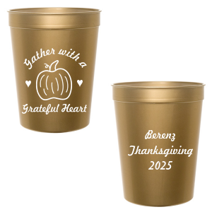 Pumpkin Spice Season Personalized Stadium Plastic Cups Family Thanksgiving Friendsgiving Cups Thanksgiving Cups Family Reunion