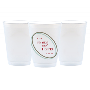 Bring a little color to your next special event with the Ringed Couples Names Full Color Cup! The full color cup features customizable text to best personalize the design. Featured in our Burgundy Wedding theme, match your special occasion with any number of stylish products to create a cohesive vision. 