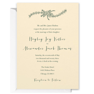 Our beautiful custom Modern Floral Invitation has a Rose Flourish and is good for use in Bridal Showers and Weddings and will give your party the personalized touch every host desires.