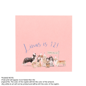 Dog Party This Way Custom Photo Napkin