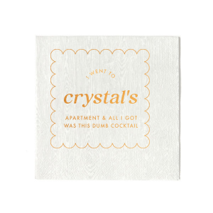 This cheeky napkin is the perfect souvenir for your awkward post-party visit to that special someone's apartment. With a tongue-in-cheek message and a playful design, this napkin is sure to get a laugh out of your friends. So, whether you left with a one-night stand or a lifelong friendship, this napkin will make it a night to remember!