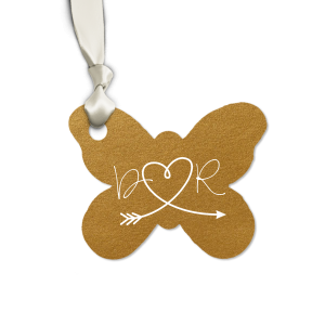 Our personalized Stardream Old Gold Round Gift Tag with Matte White Foil has a Arrow Heart graphic and is good for use in Hearts, Frames, Wedding themed parties and will give your party the personalized touch every host desires.