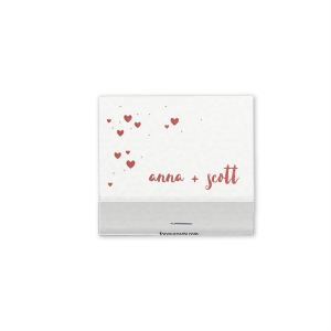 Proclaim your love with the We Do Name Heart Wedding Matchbox. Featuring the timeless words "We do" in elegant script and a heart symbol, this design beautifully signifies the couple's unity. A charming nod to the commitment that seals the deal!