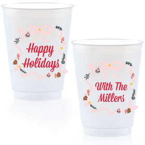 Happy Holidays Bows Cup