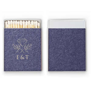 Personalized Shimmer Navy 30 Strike Matchbook with Shiny 18 Kt Gold Foil has a Floral Gem graphic and is good for use in Floral, Trendy, Geometric themed parties and will add that special attention to detail that cannot be overlooked.
