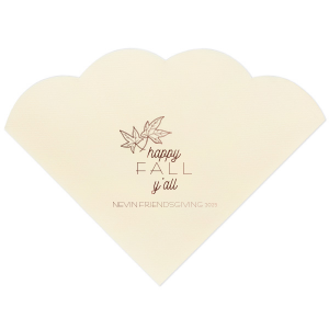 Embrace the cozy season with the Happy Fall Y’All Napkin, adorned with autumn leaves and a welcoming message. This design sets a festive tone for any fall gathering, inviting guests to revel in the charm of the harvest season.