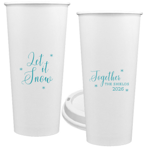 Personalized Matte Periwinkle Ink 12 oz Paper Hot Cup with Lid with Matte Periwinkle Ink Cup Ink Colors will look fabulous with your unique touch. Your guests will agree!