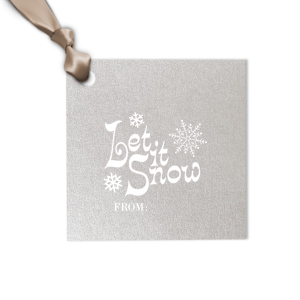 Step up your gift giving this year by plussing up presents with the Let It Snow Gift Tag. Available in a variety of materials, styles and colors, this holiday tag is customizable to further add your unique vision to the holiday season.