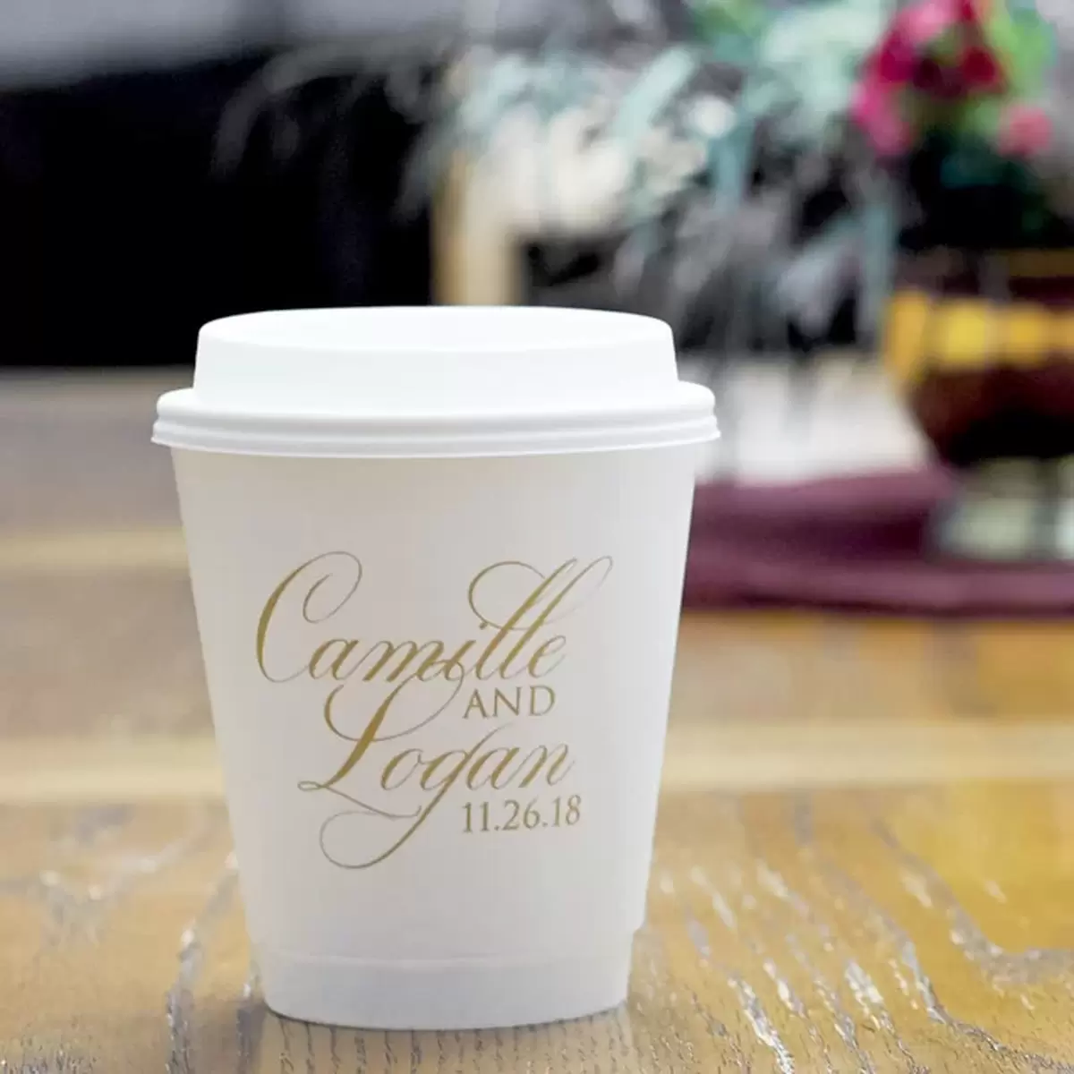 personalized paper coffee cups for your wedding