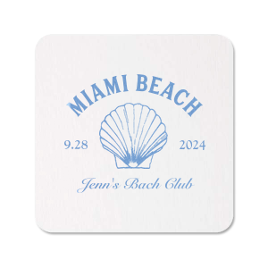 Bachelorette Beach Party Coastal Shell Coaster