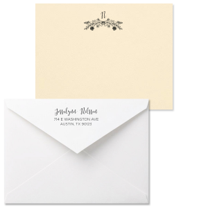 ForYourParty's personalized Natural Sand Grande Card with Matte Fuchsia Foil has a Rose Laurel graphic and is good for use in Wedding, Floral themed parties and will add that special attention to detail that cannot be overlooked.