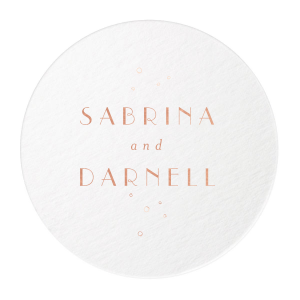 ForYourParty's elegant Eggshell Square Coaster with Shiny Rose Gold Foil can be personalized to match your party's exact theme and tempo.