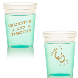 Get wild and rowdy with the customizable Giddy-Up Western Cup. Personalize the text with the names of your favorite cowpokes in the ink color of your choice. Perfect for sipping cool refreshments during blistering summer hoedowns. 