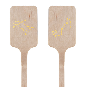 See the stars align with the Written in the Stars Stir Stick. Featuring the astrological signs of Gemini and Scorpio as snazzy graphics, the star dazzled stir sticks are well suited for Zodiac themed parties, ensuring everyone's horoscopes is set for a good time.