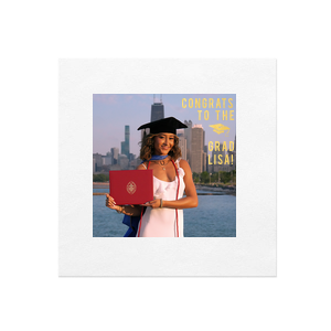 Our custom White Borderless Custom Photo + Foil Cocktail Napkin with Shiny Royal Blue Foil has a Cap graphic and is good for use in Graduation themed parties and can be customized to complement every last detail of your party.