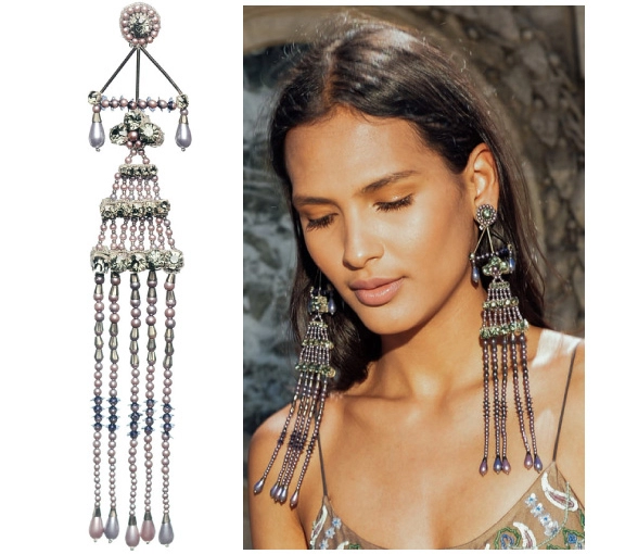 Fabulous Cucclelli Shaheen Gunmetal Chandelier Earrings