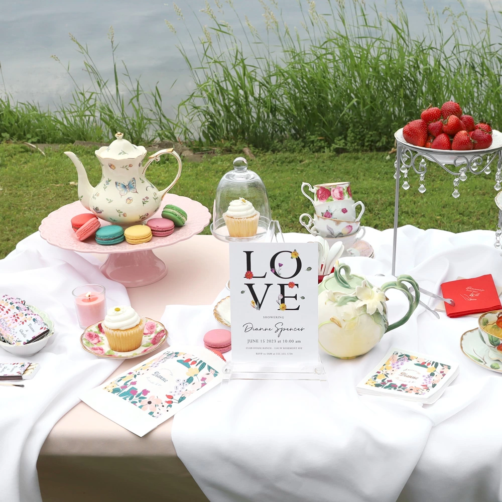 Tea Party set up on a table outside