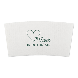The Love Is In The Air Coffee Sleeve is highly customizable by adding your own text to create a unique design. Showcase your adoration to create the perfect product for your special event or business occasion. 