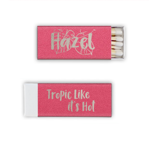 Tropic like it's hot with this custom matchbox. Our matches are the perfect addition to a tropical themed bachelorette party or birthday party. 