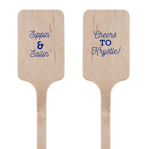 Does the bride love water? Celebrate her bachelorette with a sippin' & sailin' boat themed party. Personalized details will be a sunny addition to the day! Say cheers and customize this stir stick with the bride's name for a bar detail she'll love. 