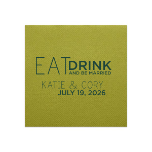 The ever-popular Moss Green Cocktail Napkin with Matte Spruce Foil will give your party the personalized touch every host desires.