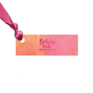 ForYourParty's personalized Watercolor Hibiscus Butterfly Gift Tag with Shiny Fuchsia Foil are a must-have for your next event—whatever the celebration!