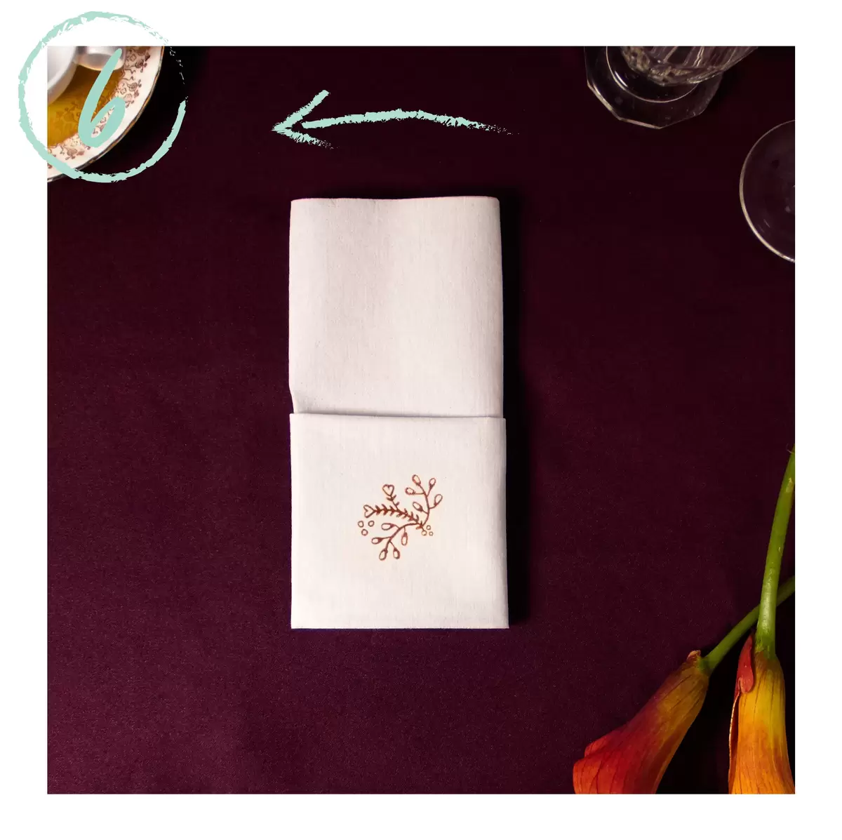 DIY Pocket napkin fold with a personalized napkin